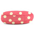 Large Round Pillow Wuf Fuf Twill (Pink w/White Dot)